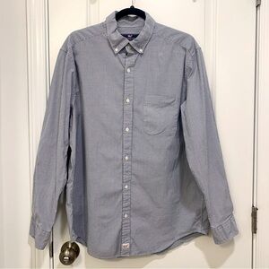 Vineyard Vines Men's Blue Gingham Classic Fit Murray Button Down Shirt Large